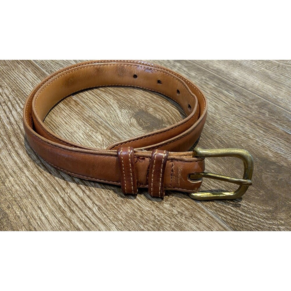 Vintage Coach Belt British Tan Leather Glove Cowhide 32 Made in USA Preppy 6600